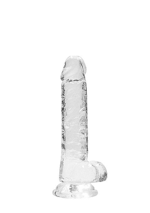 Przezroczyste dildo gumowe z prostym trzonem 19cm RealRock