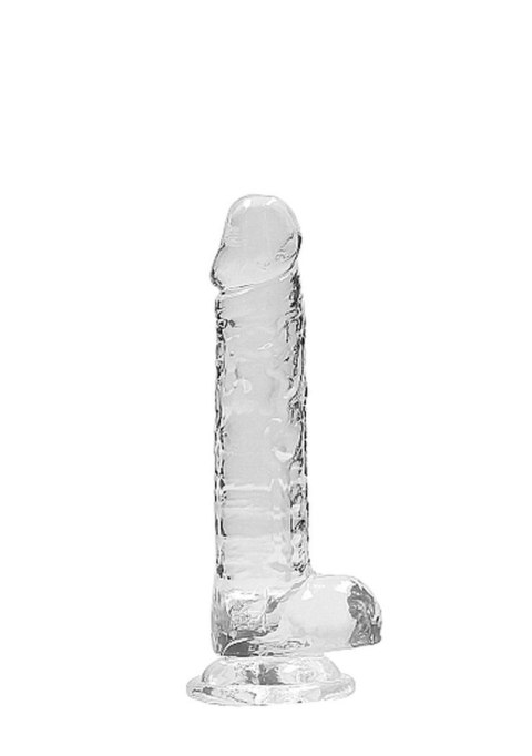 Przezroczyste dildo gumowe z prostym trzonem 19cm RealRock