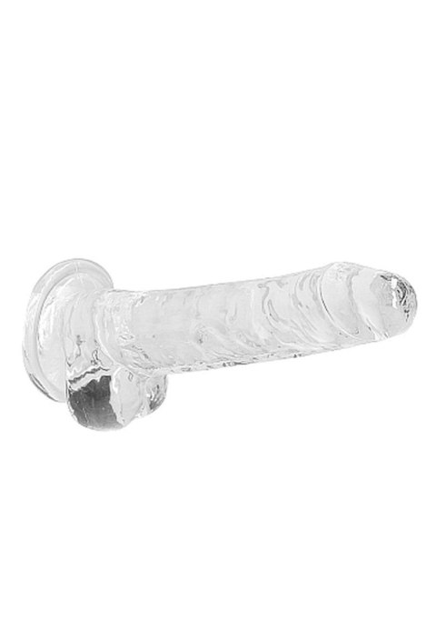 Przezroczyste dildo gumowe z prostym trzonem 19cm RealRock