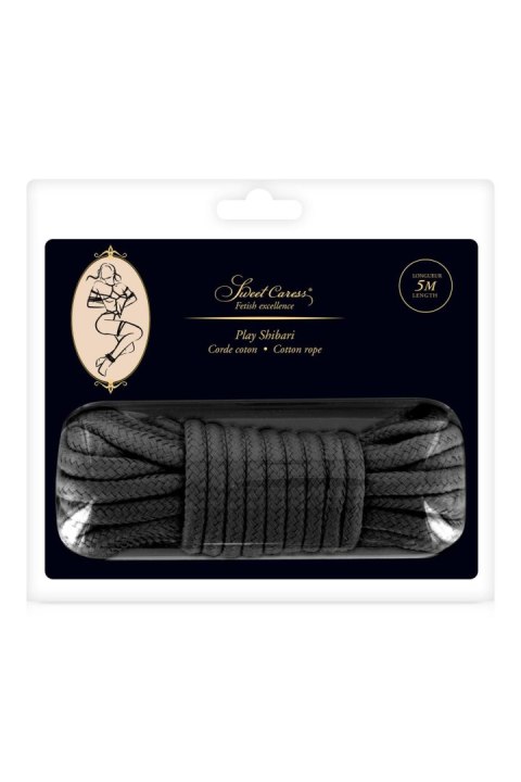 SM BONDAGE ROPE BLACK 5M (Size: T1) Sweet Caress