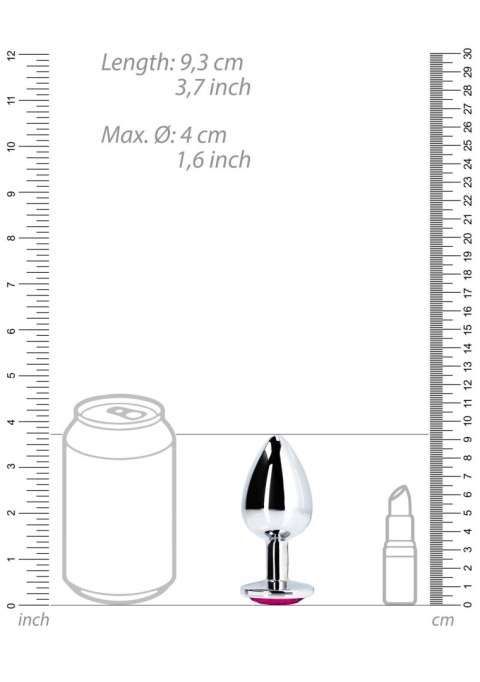 SREBRNA ZATYCZKA PLUG ANALNY KOREK METALOWY Z DIAMENTEM 9,3 CM Ouch!