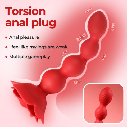 Rose rotating anal beads B - Series Cute