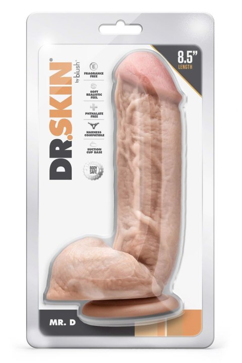 DR. SKIN MR. D 8.5 INCH DILDO WITH BALLS BEIGE Blush