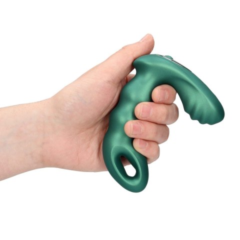 Beaded Vibrating Prostate Massager with Remote Control - Metallic Green Ouch!