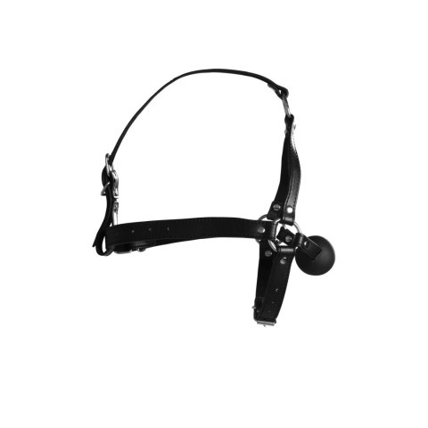 Head Harness with Solid Ball Gag - Black Ouch!