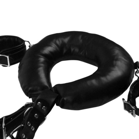 Padded Thigh Sling with Hand Cuffs - Black Ouch!