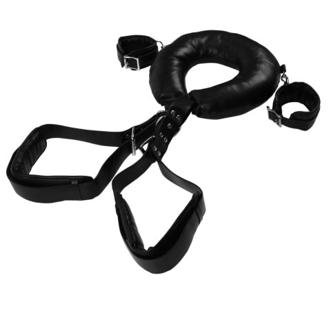 Padded Thigh Sling with Hand Cuffs - Black Ouch!