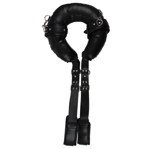 Padded Thigh Sling with Hand Cuffs - Black Ouch!