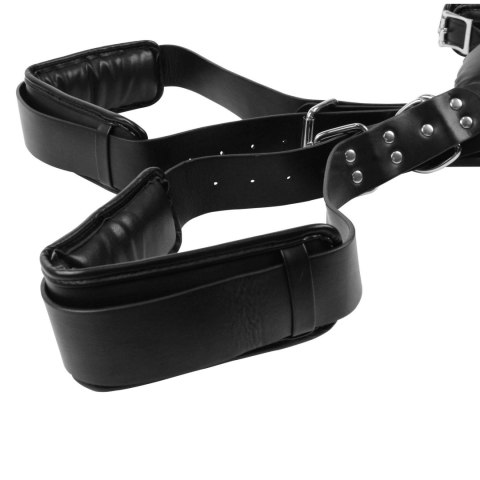 Padded Thigh Sling with Hand Cuffs - Black Ouch!