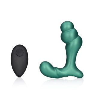 Stacked Vibrating Prostate Massager with Remote Control - Metallic Green Ouch!