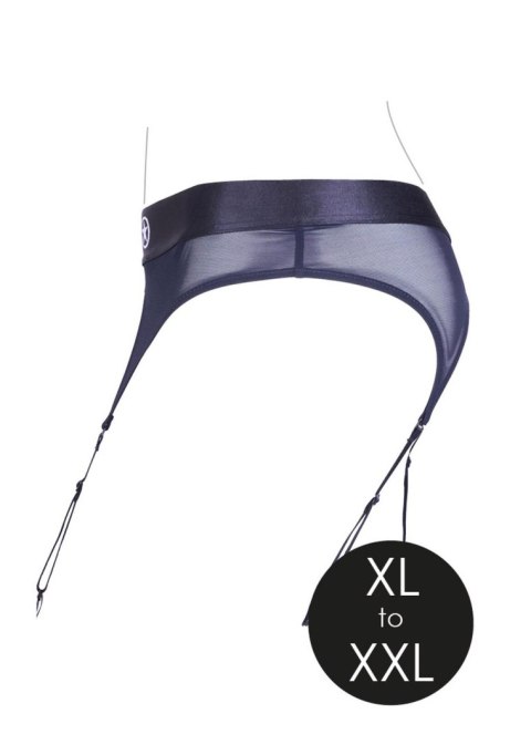 Vibrating Strap-on Thong with Adjustable Garters - XL/XXL Ouch!