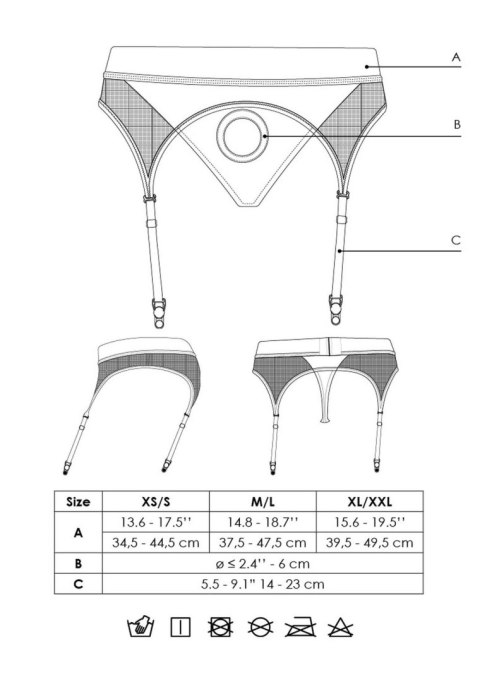 Vibrating Strap-on Thong with Adjustable Garters - XL/XXL Ouch!