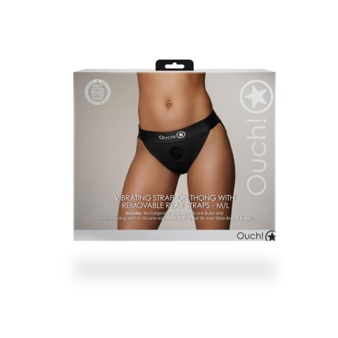 Vibrating Strap-on Thong with Removable Rear Straps - M/L Ouch!