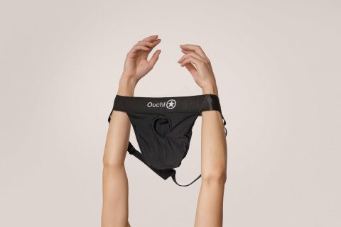 Vibrating Strap-on Thong with Removable Rear Straps - M/L Ouch!