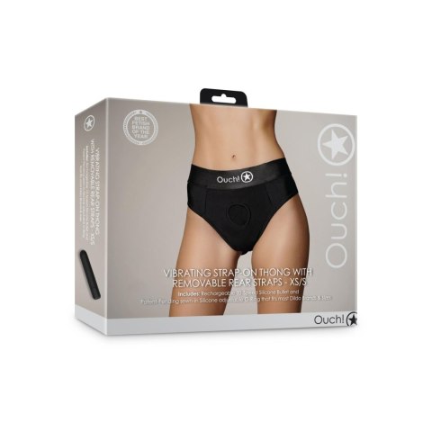 Vibrating Strap-on Thong with Removable Rear Straps - XS/S Ouch!