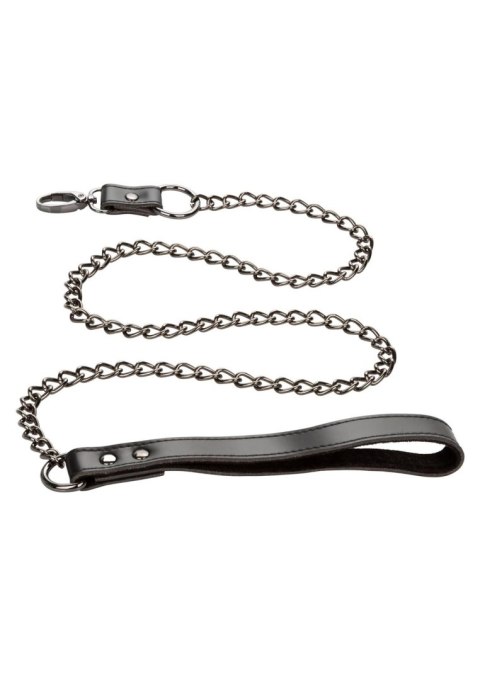 Collar With Chain Leash Black CalExotics