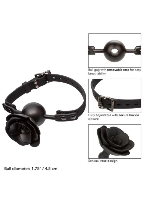 Removable Rose Gag Black CalExotics