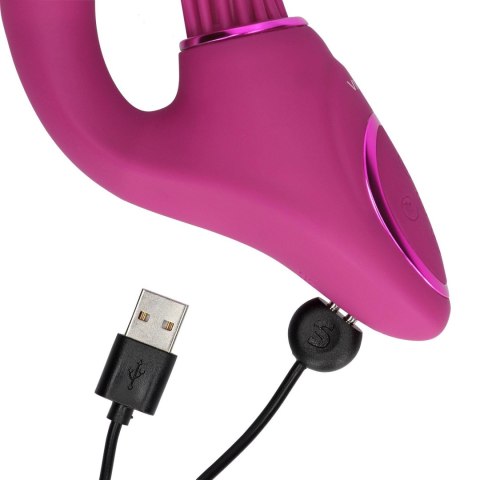 Gen - Rechargeable Triple Action G-Spot Vibrator with Pulse Wave and Vibrating Bristles - Pink Vive