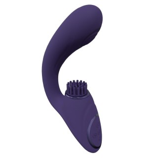 Gen - Rechargeable Triple Action G-Spot Vibrator with Pulse Wave and Vibrating Bristles - Purple Vive