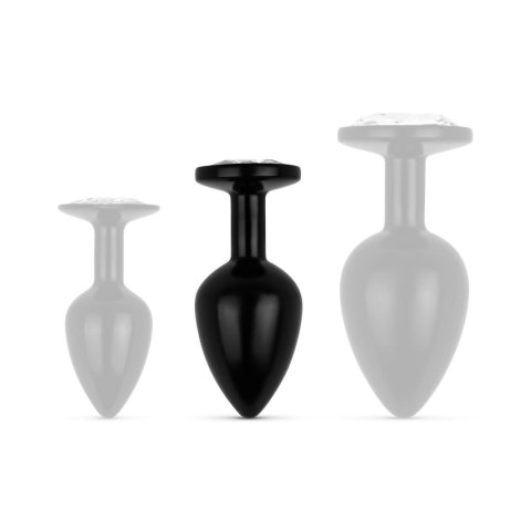 Anal Collection - Butt Plug M - Black/Silver Easytoys