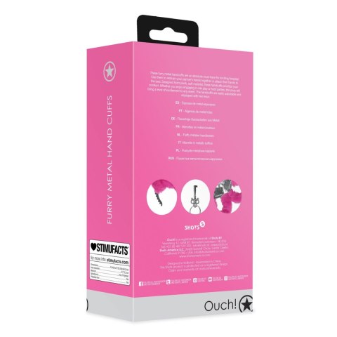 Furry Metal Hand Cuffs - Pink Ouch!