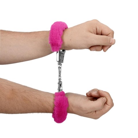 Furry Metal Hand Cuffs - Pink Ouch!