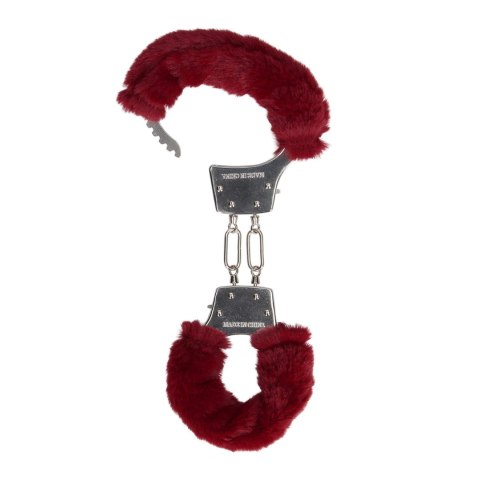 Furry Metal Hand Cuffs - Red Ouch!