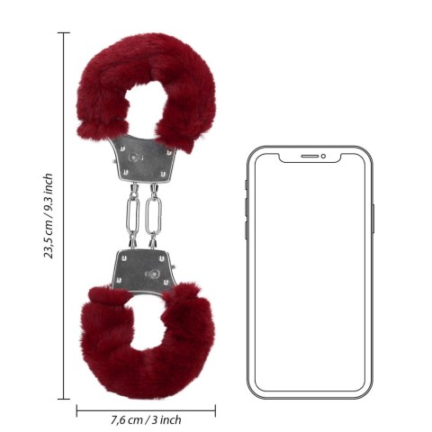 Furry Metal Hand Cuffs - Red Ouch!