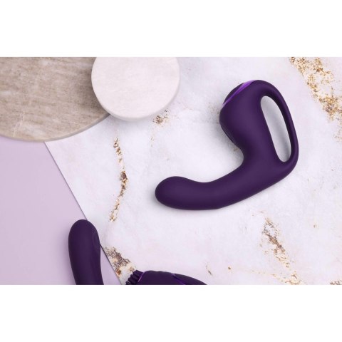 Riko - Rechargeable Triple Action Vibrator with Advanced Finger Motion & Pulse Wave Stimulator - Purple Vive