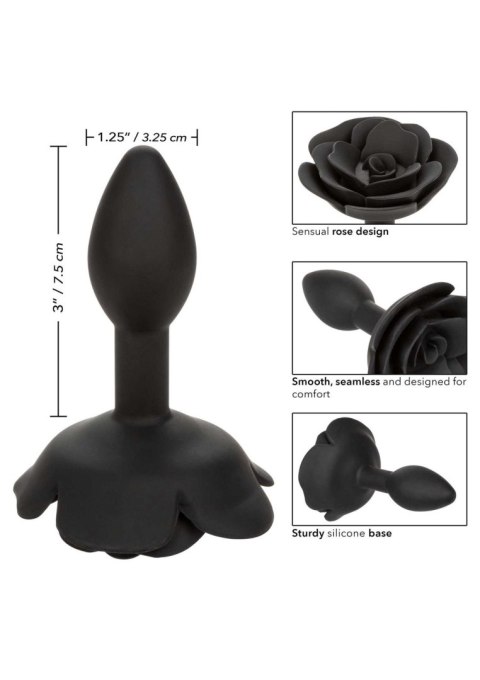 Small Rose Anal Plug Black CalExotics