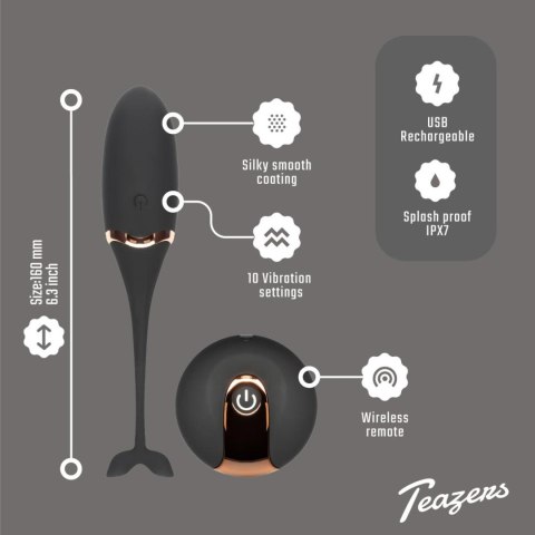 Luxurious Vibrating Egg w/ Remote Control - Black Teazers