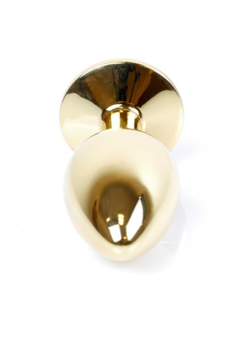 Stalowy korek analny plug złoty sex kryształ 7cm B - Series HeavyFun