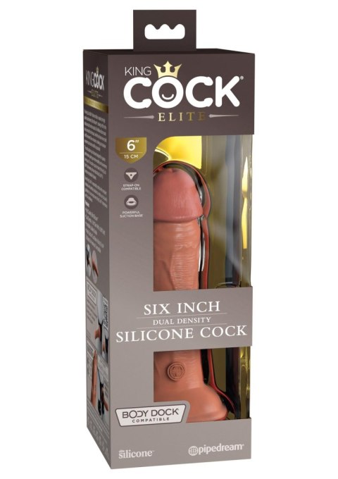 6 Inch 2Density Silicone Cock Caramel skin tone Pipedream