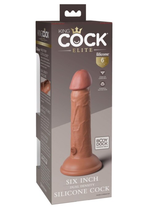 6 Inch 2Density Silicone Cock Caramel skin tone Pipedream