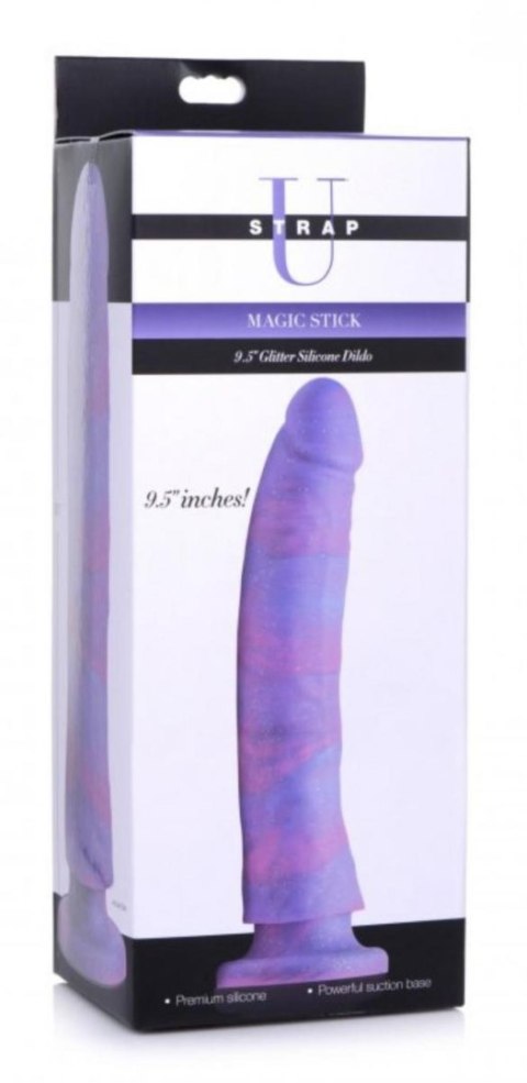 Magic Stick Silicone Dildo With Glitter - 24 cm Strap U