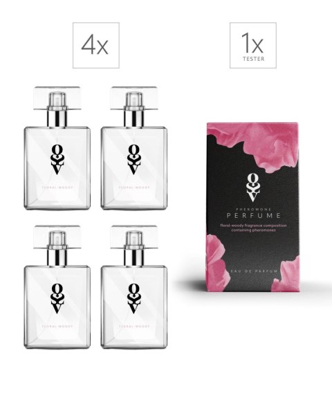 Zestaw Tester + 4 Perfumy Floral-woody 30 ml Obsessive