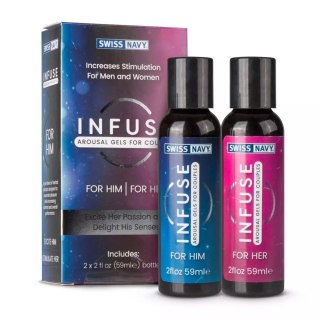 Infuse - 2 in 1 Arousal Gel for Couples - 2 x 2 fl oz / 59 ml Swiss Navy