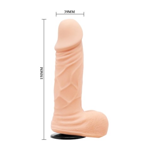 Czarna uprząż strap-on realistyczne dildo 15 cm BAILE