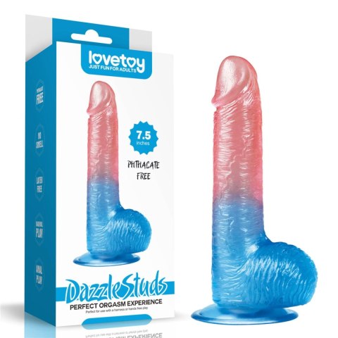 Dwukolorowe silikonowe dildo gumowe z przyssawką Lovetoy