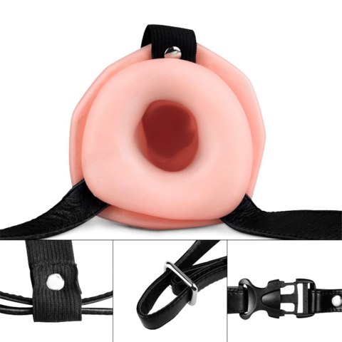 Gumowy strap-on sex analny żylasty trzon 18 cm Lovetoy