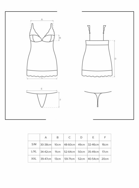 853-CHE-2 koszulka i stringi biała L/XL