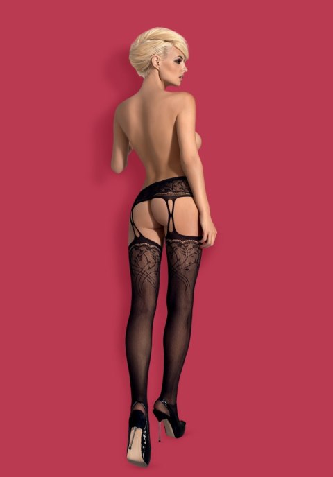 Garter stockings S206 czarne S/M/L