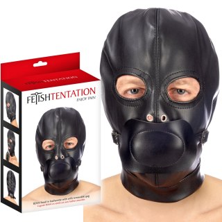 Maska Hood in leatherette with removable gag