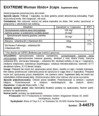 Kapsułki energetyczne podnoszą libido kobiet 2szt Hot