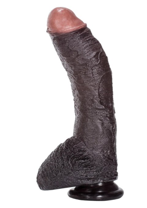 Zagięty sztuczny penis z przyssawką żylasty19 cm CalExotics