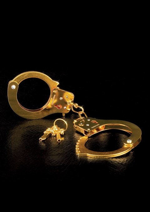 Kajdanki-ff gold metal cuffs Pipedream