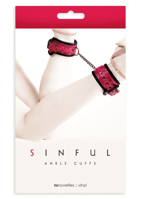 Kajdanki-sinful ankle cuffs pink NS Novelties