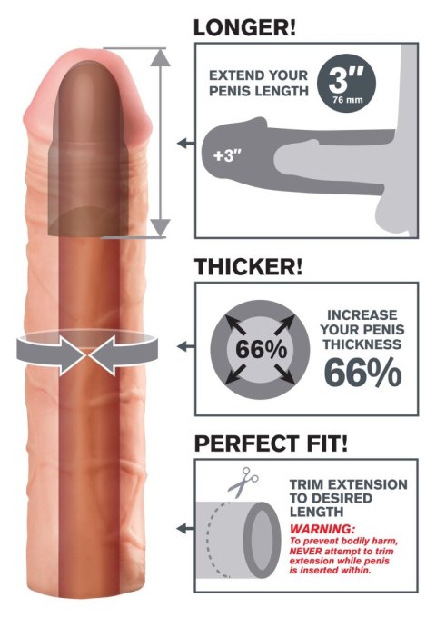 Nakładka przedłużająca pogrubiająca penisa 23cm Pipedream