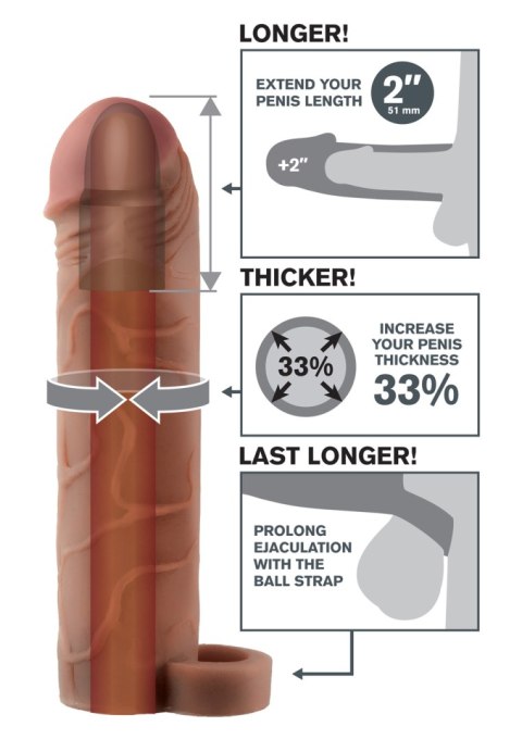 Stymulator-FX PERFECT 2"""" EXT WITH BALL BROWN Pipedream