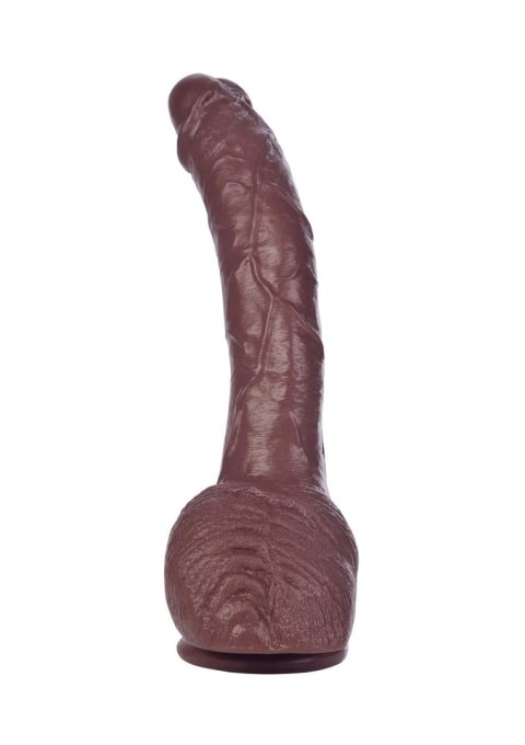 Duży zagięty murzyński penis dildo 22cm przyssawka CalExotics